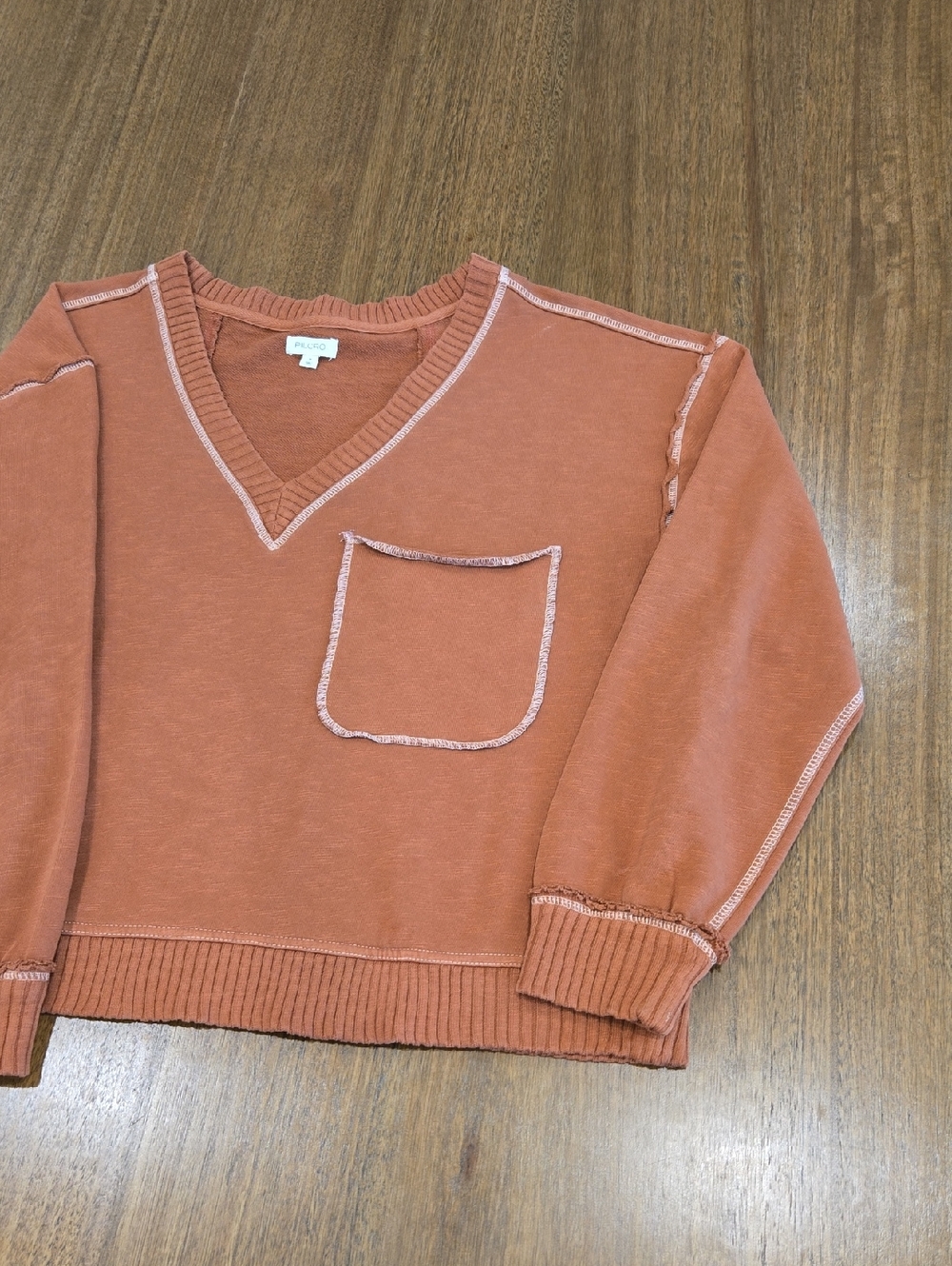 Pilcro Knit Crewneck Sweater - Rust - Picture 14 of 15
